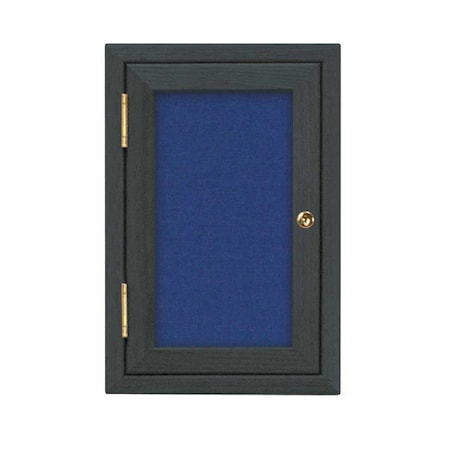 Single Door Enclosed Radius EZ Tack Board,18x24,Header,Bronze/Marble